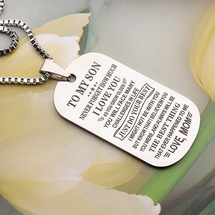 Inspiration Necklace Gifts for Daughter Son Christmas Birthday Gifts I Love You Heart Pendant Jewelry Necklace from Mom Dad