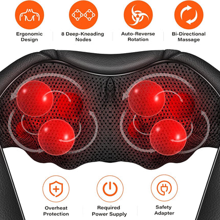 Neck Massager with Heat Deep Tissue Electric 3D Kneading