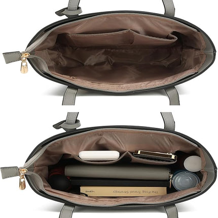 Soperwillton Handbag for Women Wallet Tote Bag Shoulder Bags Top Handle Satchel 5pcs Purse Set