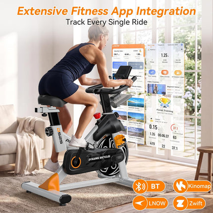 pooboo Magnetic Exercise Bike, Indoor Stationary Bicycle for Home with App