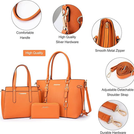 Montana West 3PCS Purses and Handbags for Women Tote Purse and Wallet Set Shoulder Satchel Bag for Women