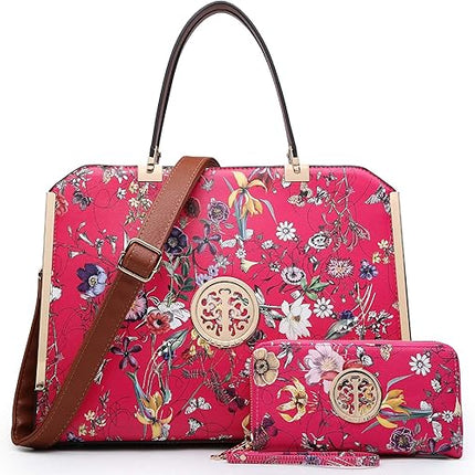 Dasein Women Purses and Handbags Top Handle Satchel Bags Large Shoulder Work Bag Tote with Wallet