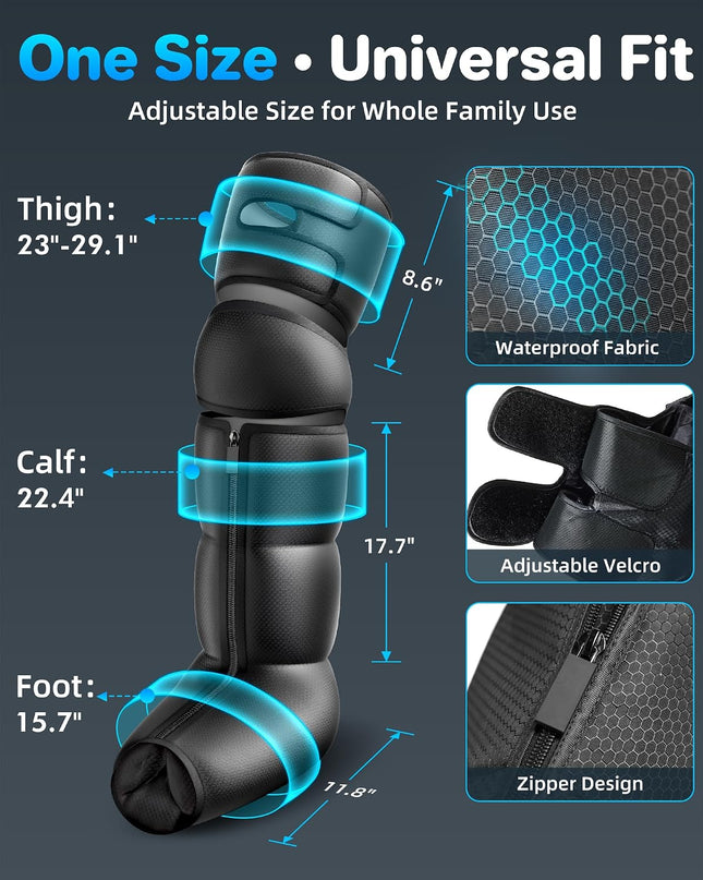 Leg Massager with Heat, Compression Boots for Circulation and Pain Relief