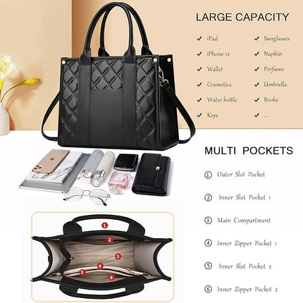 COCIFER The Tote Bag Crossbody Purses for Women Shoulder Bag Handbags PU Leather Top Handle Bags with zipper