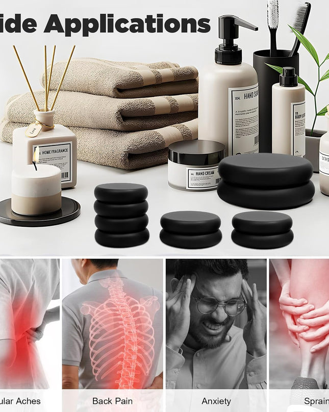 16Pcs Basalt Hot Stones Set Hot Rocks Massage Stones Kit with Heater Box for Body Massage (Include Hot Stone)