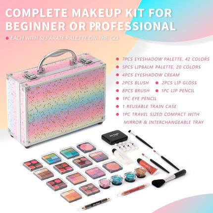 Hot Sugar Makeup Kit for Teenager Girls Starter Cosmetics Set Rainbow