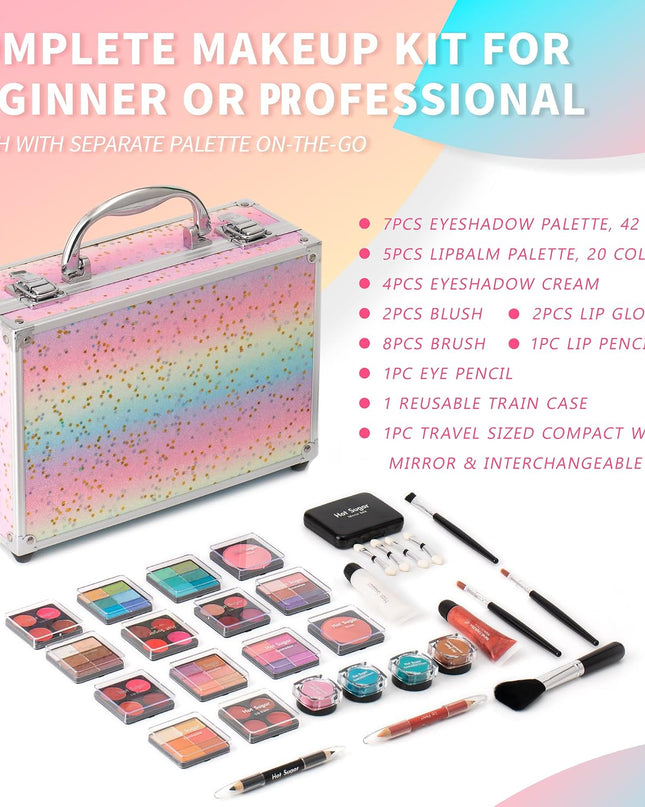 Hot Sugar Makeup Kit for Teenager Girls Starter Cosmetics Set Rainbow