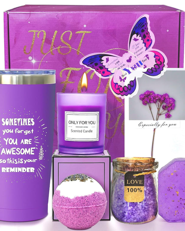 Lavender Spa Kit for Women Gift Set, Lavender Bath Sets for Women Gift, Birthday Gift for Women, Lavender Gift Set for Women