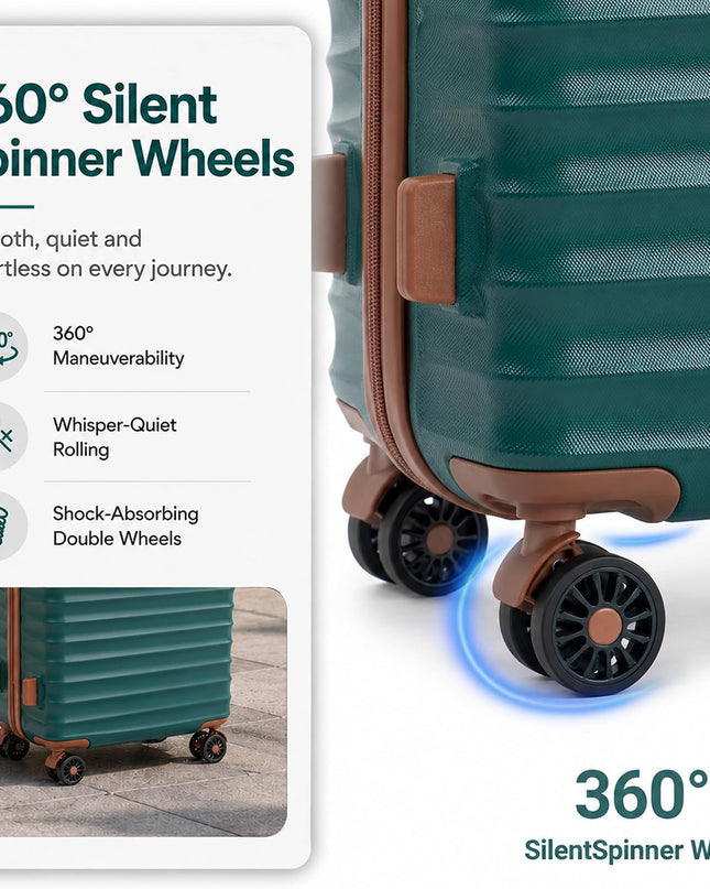 CONCEPTEN Luggage Sets 5 Piece, ABS+PC Hardshell Suitcases with Wheels