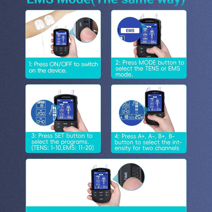 Comfytemp 3-in-1 TENS Unit Muscle Stimulator for Pain Relief, Rechargeable