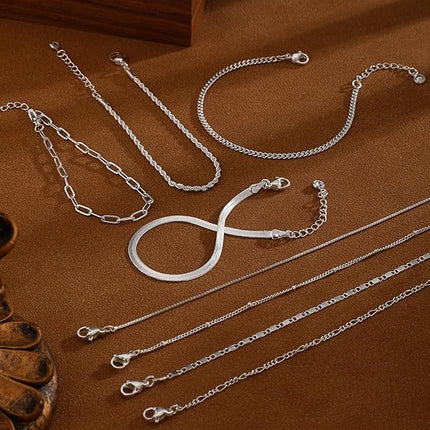 Kyerlyn Silver Gold Bracelets for Women Waterproof, 14K Real Gold Jewelry Sets for Women Trendy Dainty Stackable Cuban Link Paperclip Chain Bracelet
