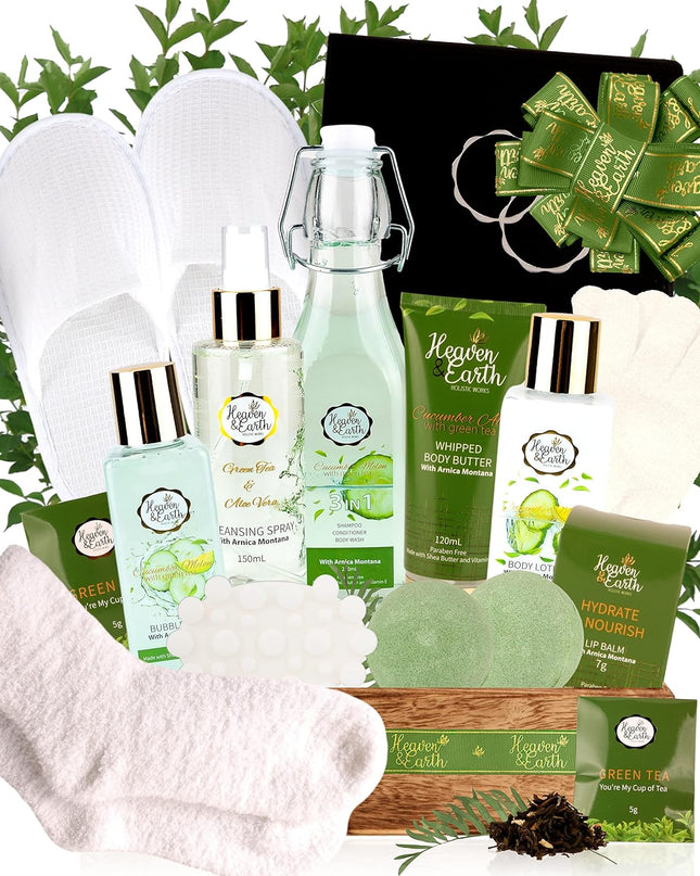 Tea Tree and Arnica Oil Bath & Body Gift Basket for Men & Women. Natural Spa Basket for Women & Men. Aromatherapy Bed Bath Body Spa Gift Set, Lotion Gift Set