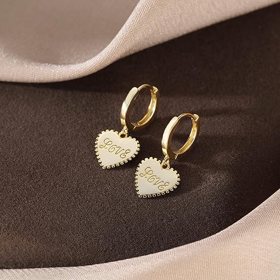 SLUYNZ Stering Silver Heart Small Hoop Earrings for Women Teen Girls Love Hoop Earrings Huggie
