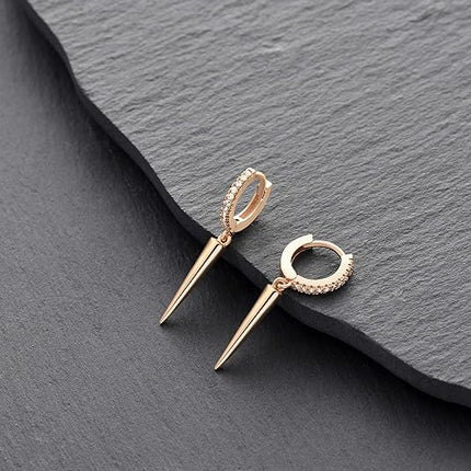VACRONA Gold Cuff Earrings Huggie Earrings for Women 14k Gold Plated Small Huggie Hoop Earrings