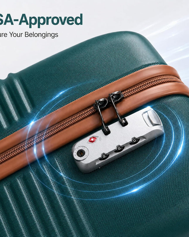 CONCEPTEN Luggage Sets 5 Piece, ABS+PC Hardshell Suitcases with Wheels