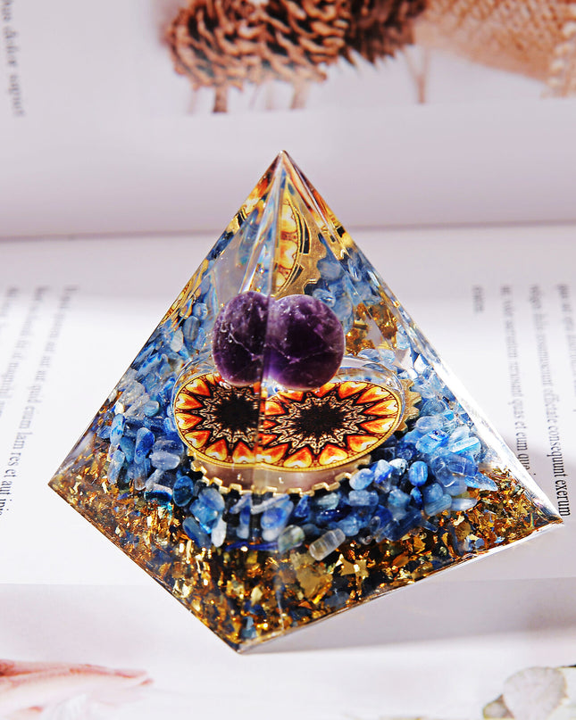 Amethyst Crystal Sphere Orgonite Pyramid Obsidian Chakra Energy Orgone Stone
