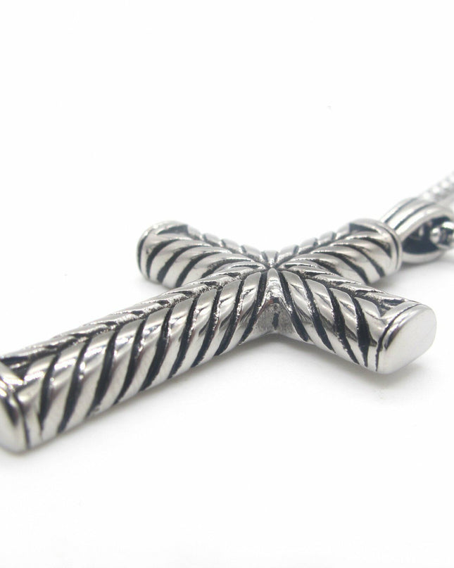 Stainless Steel Cross Pendant Necklace For Men Chain