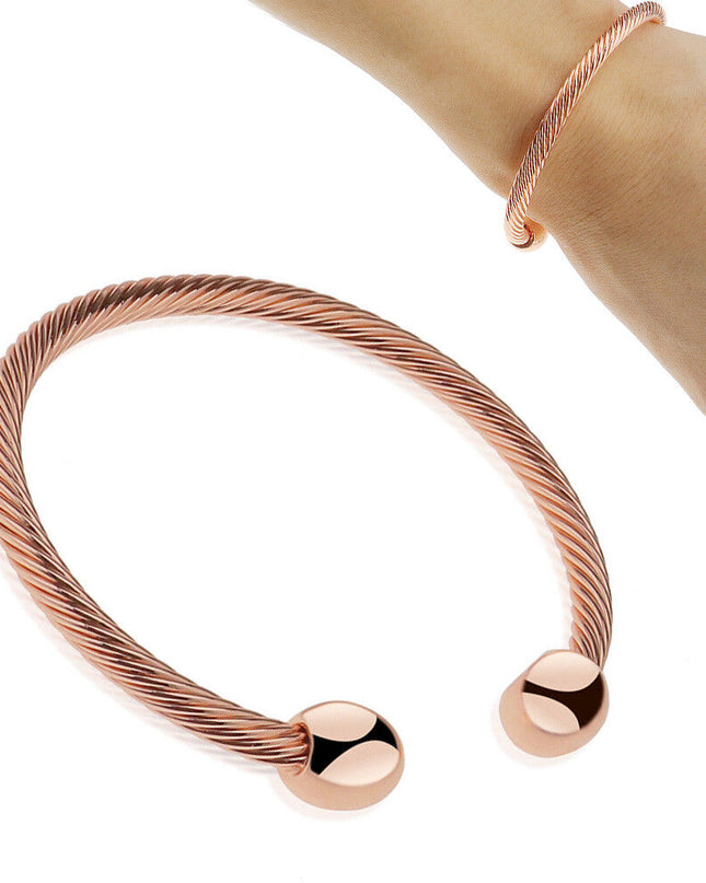Men Women Magnetic Copper Bracelet Therapy Arthritis Healing Energy
