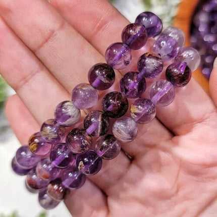 Super Seven Crystal Balance 8MM Bead Healing Protection Stretch Bracelet